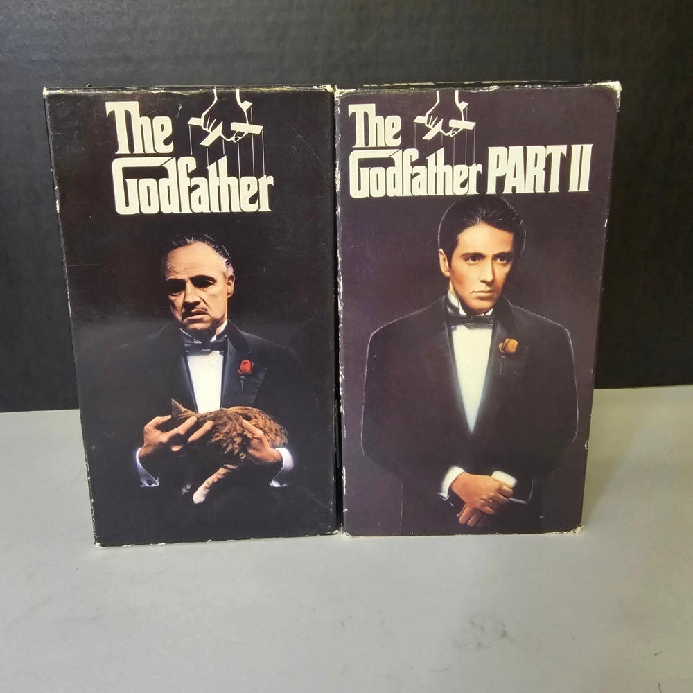 Godfather 1 and Godfather 2 VHS tapes